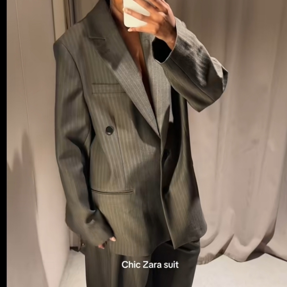 Zara OVERSIZED MULTI-POSITION BUTTON BLAZER Size M/L